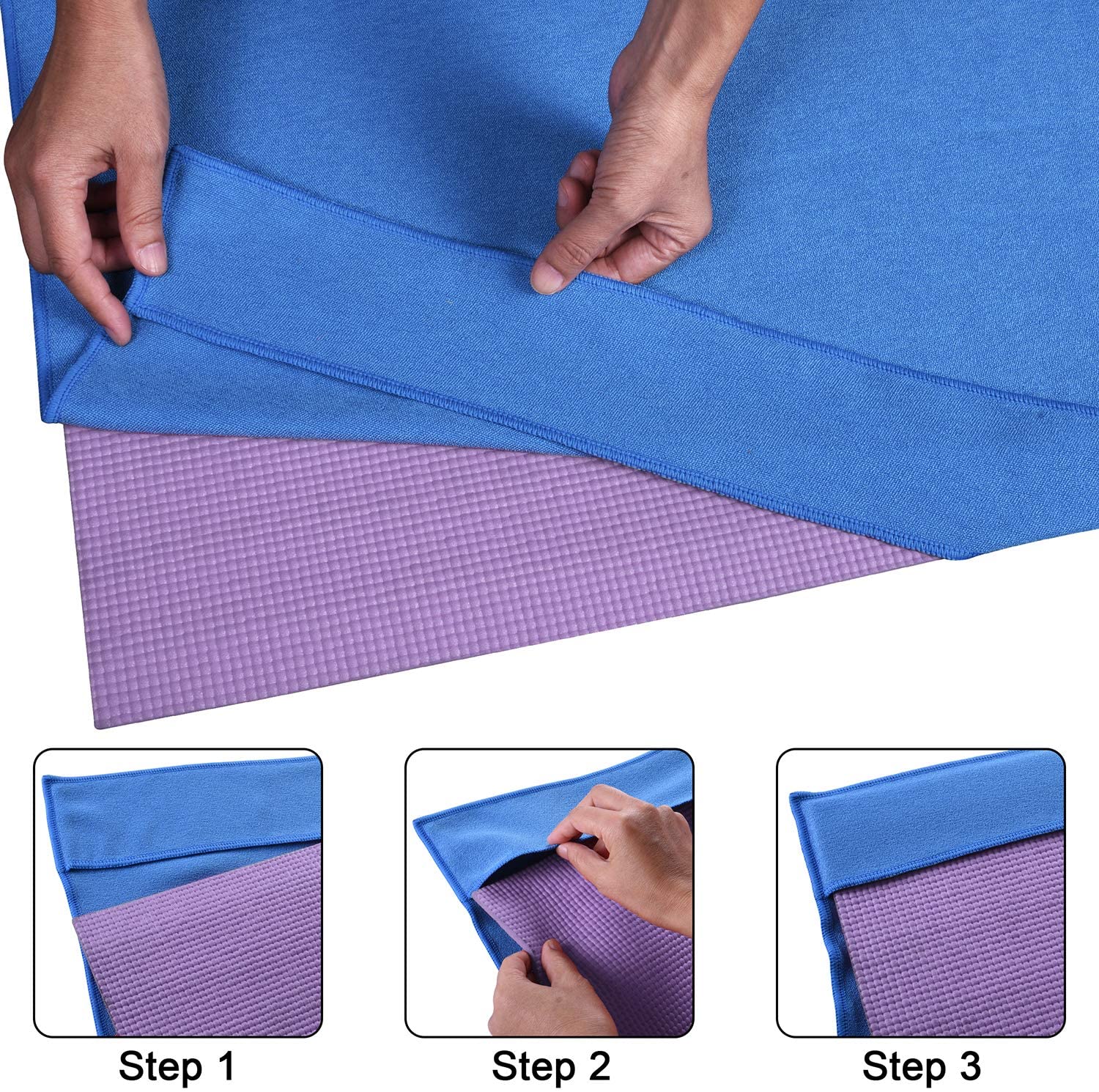 Non Slip Yoga Towel,Hot Yoga Mat Towel - Sweat Absorbent Non-Slip